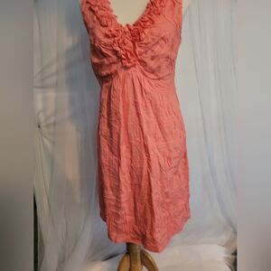 Ruffled orange cotton dress size 10